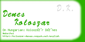 denes koloszar business card